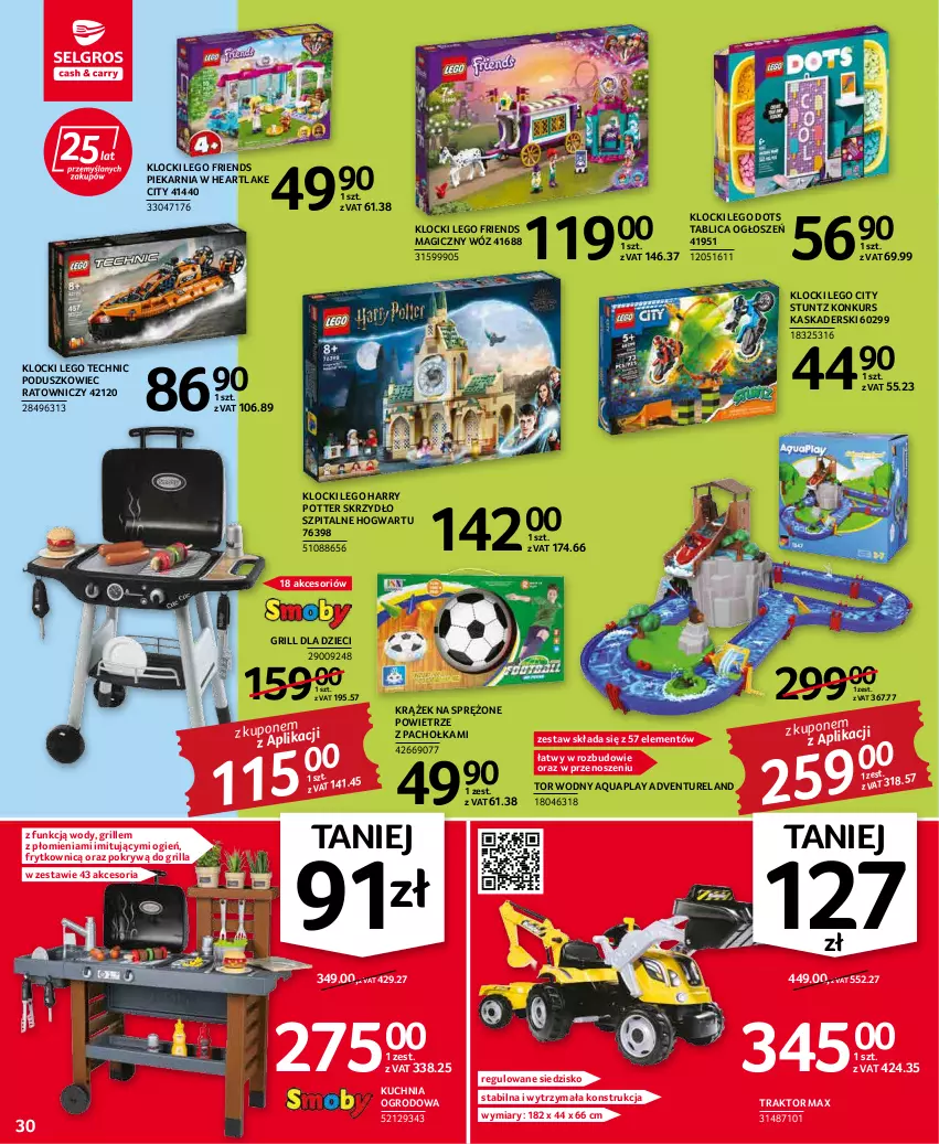 Gazetka promocyjna Selgros - Oferta przemysłowa - ważna 19.04 do 04.05.2022 - strona 30 - produkty: Dzieci, Grill, Harry Potter, Kask, Klocki, Kuchnia, LEGO, LEGO City, LEGO Friends, LEGO Harry Potter, LEGO Technic, Siedzisko, Traktor