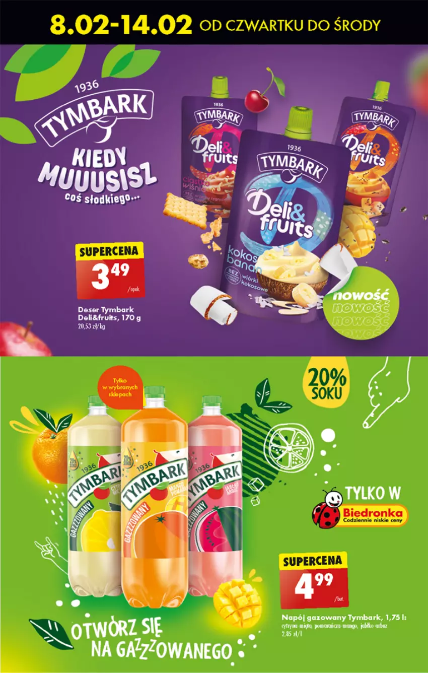 Gazetka promocyjna Biedronka - Od czwartku - ważna 08.02 do 14.02.2024 - strona 49 - produkty: Arbuz, Deser, Mango, Napój, Napój gazowany, Ser, Tymbark