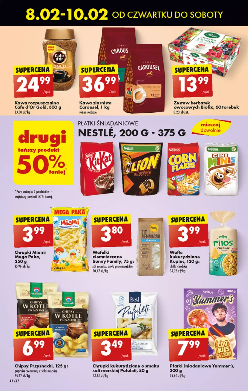 Gazetka promocyjna Biedronka - Od czwartku - ważna 08.02 do 14.02.2024 - strona 50 - produkty: Cheddar, Chipsy, Chrupki, Danio, Fa, Kawa, Kawa rozpuszczalna, Kawa ziarnista, Papryka, Przysnacki, Puf, Sól, Sól morską, Wafle