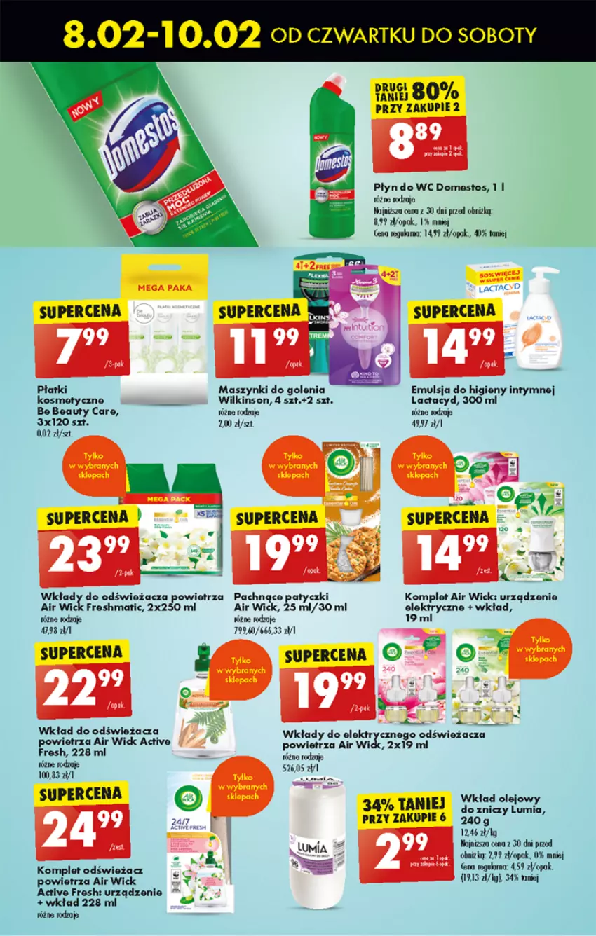 Gazetka promocyjna Biedronka - Od czwartku - ważna 08.02 do 14.02.2024 - strona 60 - produkty: Air Wick, Be Be, Domestos, Emulsja, Lactacyd, LG, Miska, Olej, Znicz