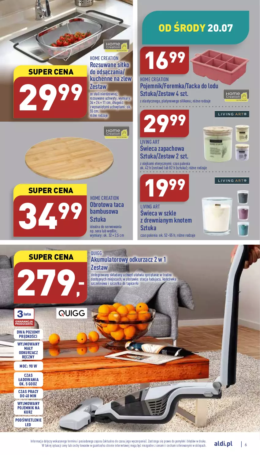 Gazetka promocyjna Aldi - Zaplanuj zakupy z wyprzedzeniem - ważna 18.07 do 30.07.2022 - strona 6 - produkty: Akumulator, Odkurzacz, Olej, Pojemnik, Ser, Sitko, Sprzątanie, Szczotka, Taca, Uchwyty, Zlew