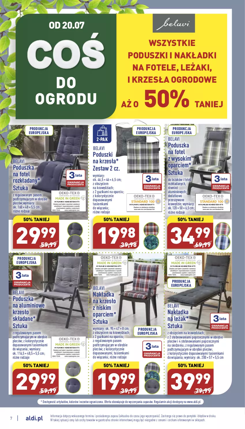 Gazetka promocyjna Aldi - Zaplanuj zakupy z wyprzedzeniem - ważna 18.07 do 30.07.2022 - strona 7 - produkty: Fotel, Gra, Krzesło, Krzesło składane, Nakładki na fotel, Poduszka, Sok