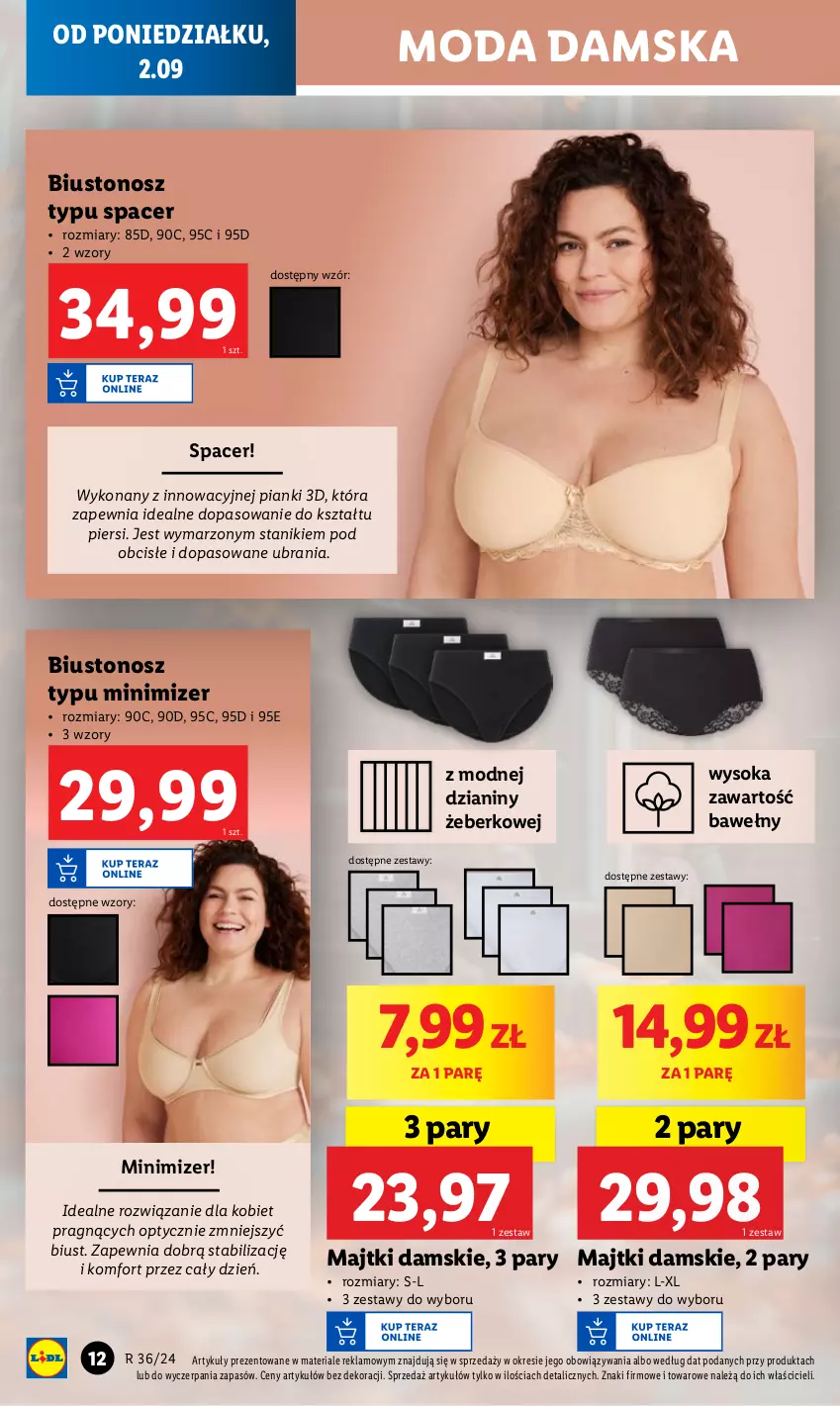 Gazetka promocyjna Lidl - GAZETKA - ważna 02.09 do 07.09.2024 - strona 16 - produkty: Acer, Biustonosz, Majtki, Moda, Sok, Stanik, Ubrania