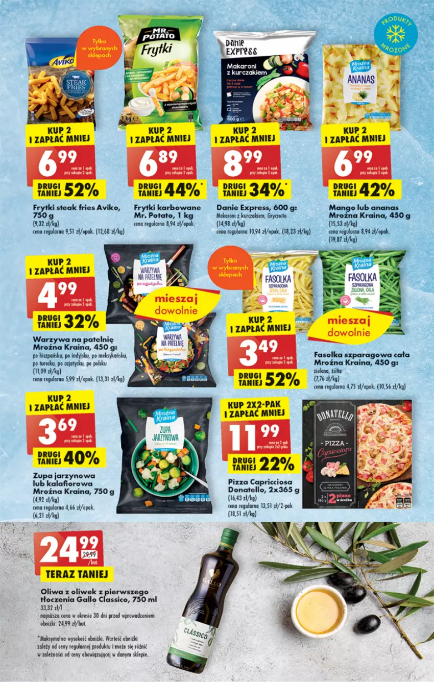 Gazetka promocyjna Biedronka - ważna 24.04 do 29.04.2023 - strona 33 - produkty: Ananas, Fa, Frytki, Gry, Kalafior, Makaron, Mango, Oliwa z oliwek, Pizza, Sok, Tera, Warzywa