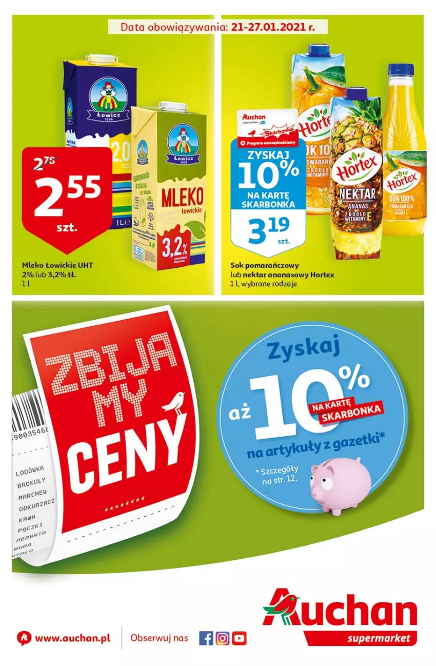 Gazetka promocyjna Auchan - Zbijamy Ceny Supermarkety - ważna 21.01 do 27.01.2021 - strona 1