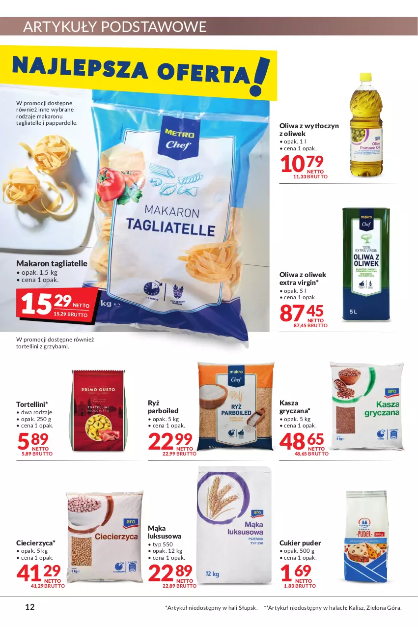 Gazetka promocyjna Makro - [Oferta promocyjna] Artykuły spożywcze i przemysłowe - ważna 25.01 do 07.02.2022 - strona 12 - produkty: Cukier, Cukier puder, Dell, Gin, Gry, Kasza, Kasza gryczana, Mąka, Mąka luksusowa, Makaron, Oliwa z oliwek, Puder, Ryż, Ryż parboiled, Tagliatelle