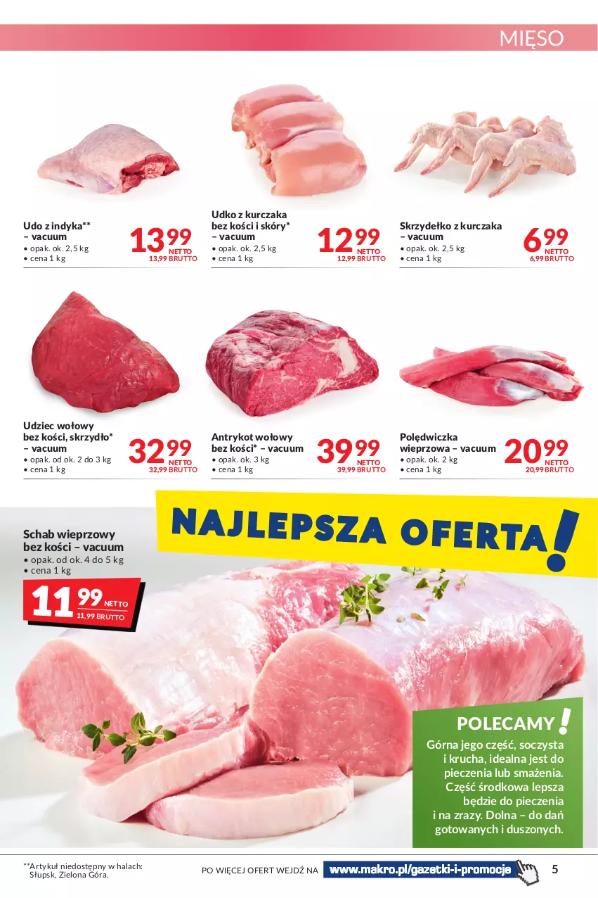 Gazetka promocyjna Makro - [Oferta promocyjna] Artykuły spożywcze i przemysłowe - ważna 25.01 do 07.02.2022 - strona 5 - produkty: Antrykot wołowy, Kurczak, Mięso, Piec, Polędwiczka wieprzowa, Schab wieprzowy, Udziec wołowy