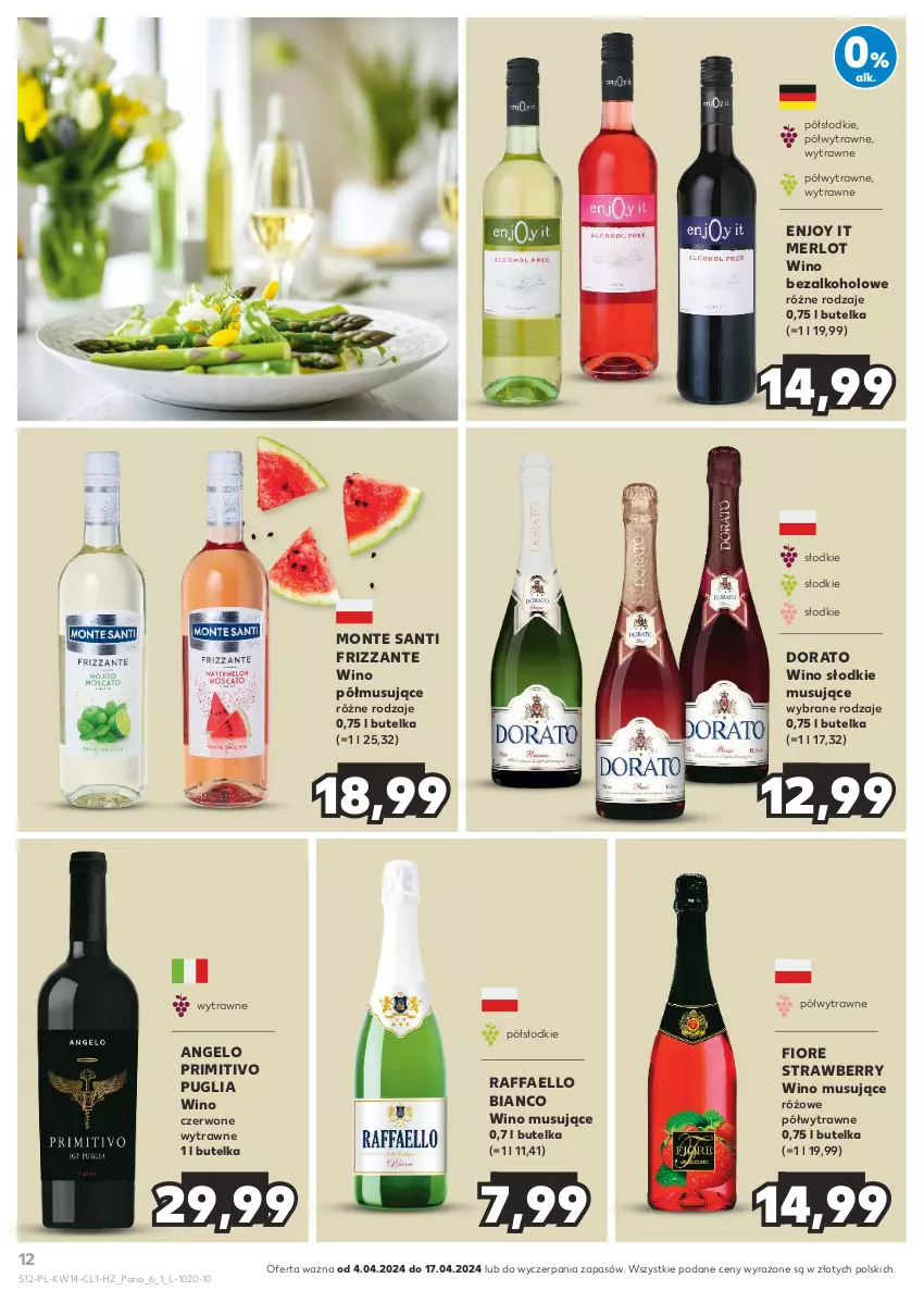 Gazetka promocyjna Kaufland - Barek Kauflandu - ważna 04.04 do 17.04.2024 - strona 12 - produkty: Fa, Merlot, Monte, Monte Santi, Mus, Raffaello, Wino, Wino bezalkoholowe, Wino musujące