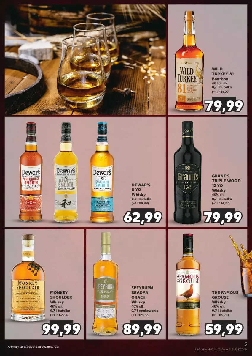 Gazetka promocyjna Kaufland - Barek Kauflandu - ważna 04.04 do 17.04.2024 - strona 5 - produkty: Bourbon, Fa, Gra, The Famous Grouse, Whisky, Wild Turkey