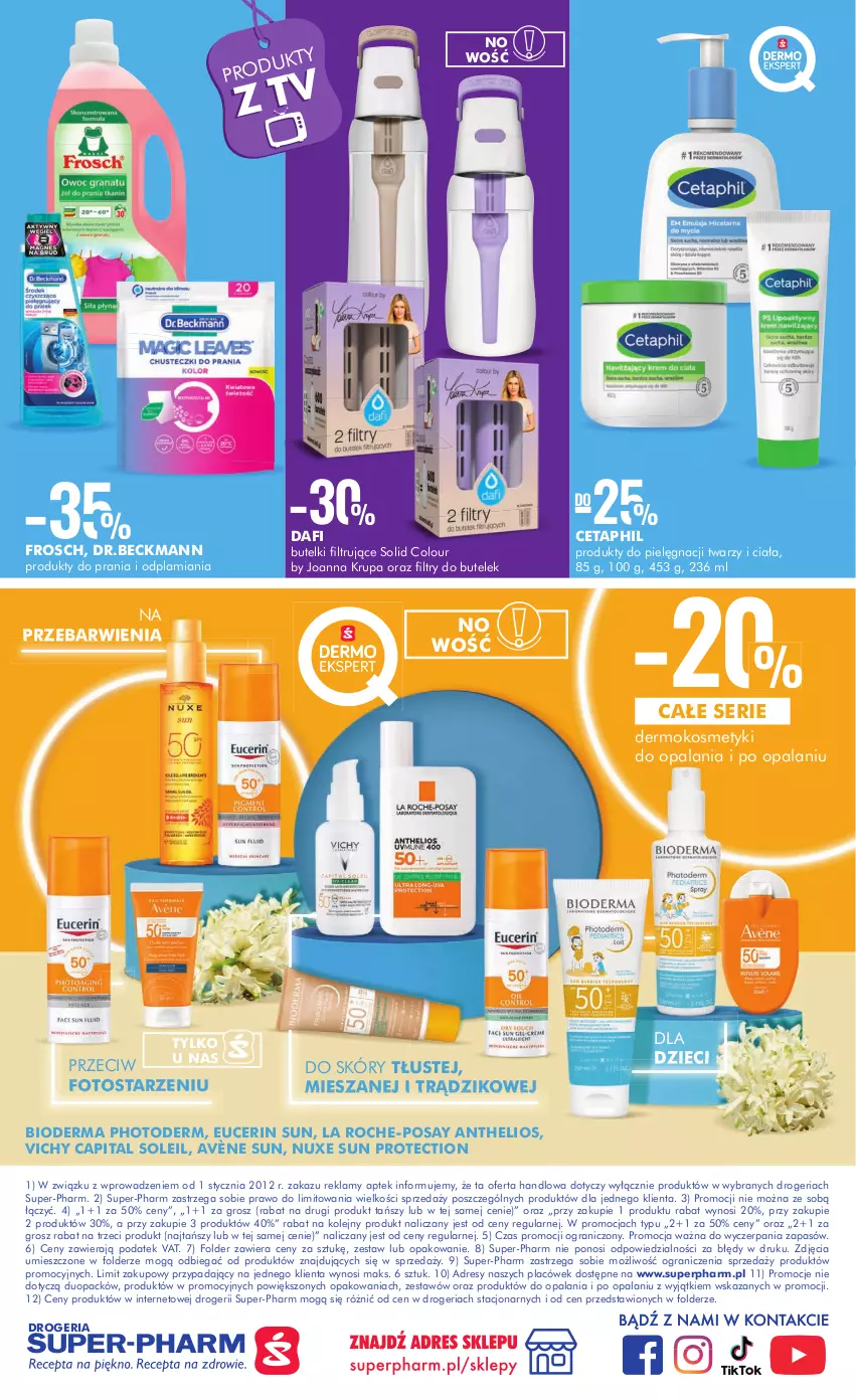 Gazetka promocyjna Drogerie Natura - Gazetka Drogerie Natura - ważna 01.04 do 30.04.2023 - strona 20 - produkty: Avène, Bioderma, Cetaphil, Dres, Dzieci, Frosch, Gra, Helio, Joanna, Joanna Krupa, La Roche-Posay, Nuxe, Olej, Ser, Vichy