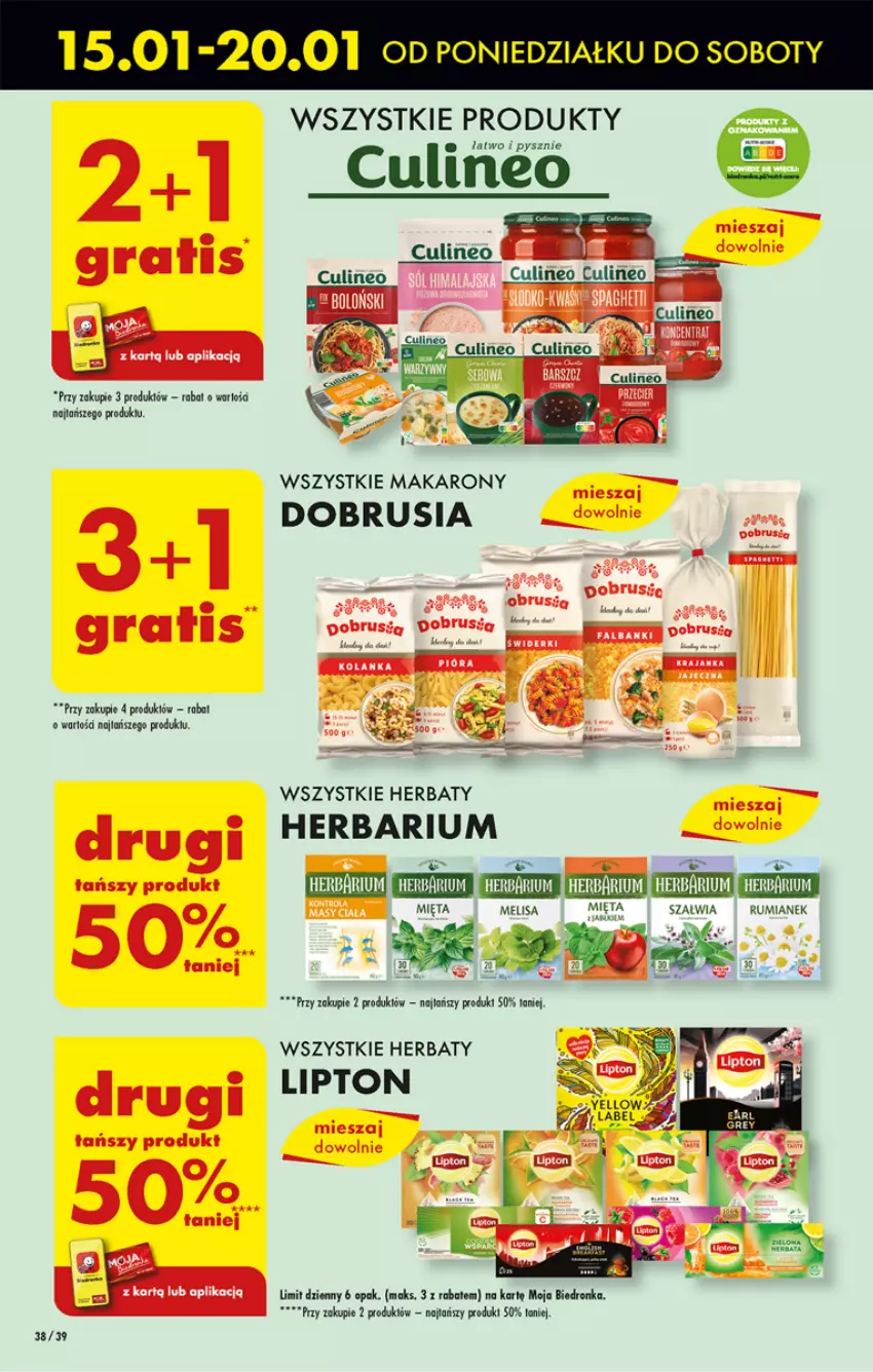 Gazetka promocyjna Biedronka - Od poniedzialku - ważna 15.01 do 20.01.2024 - strona 42 - produkty: Dron, Lipton, Makaron, Obrus, Rum