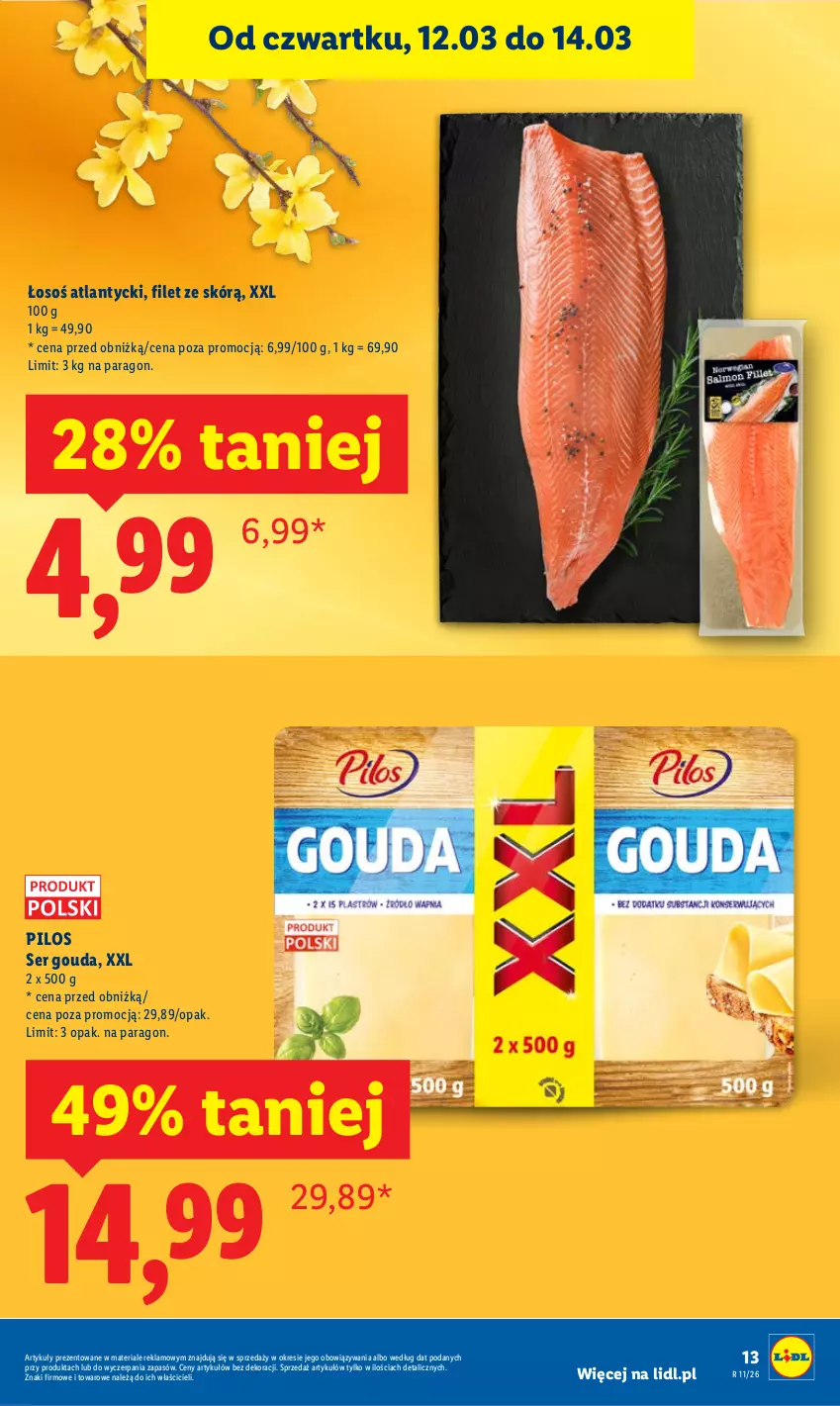 Gazetka promocyjna Lidl - GAZETKA - ważna 12.03 do 14.03.2026 - strona 13 - produkty: Gouda, Pilos, Ser