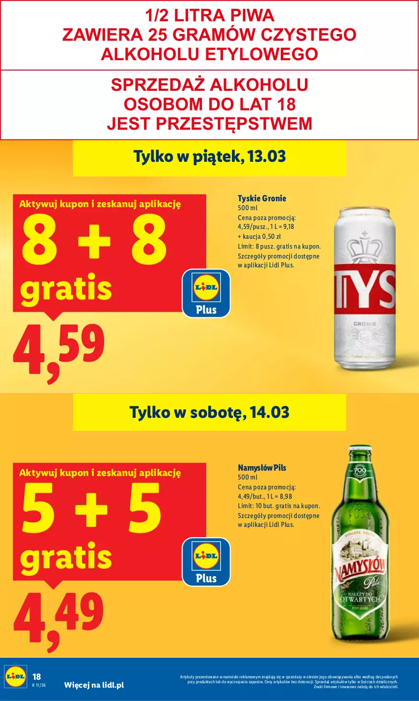 Gazetka promocyjna Lidl - GAZETKA - ważna 12.03 do 14.03.2026 - strona 18 - produkty: Gra, Namysłów, Tyskie