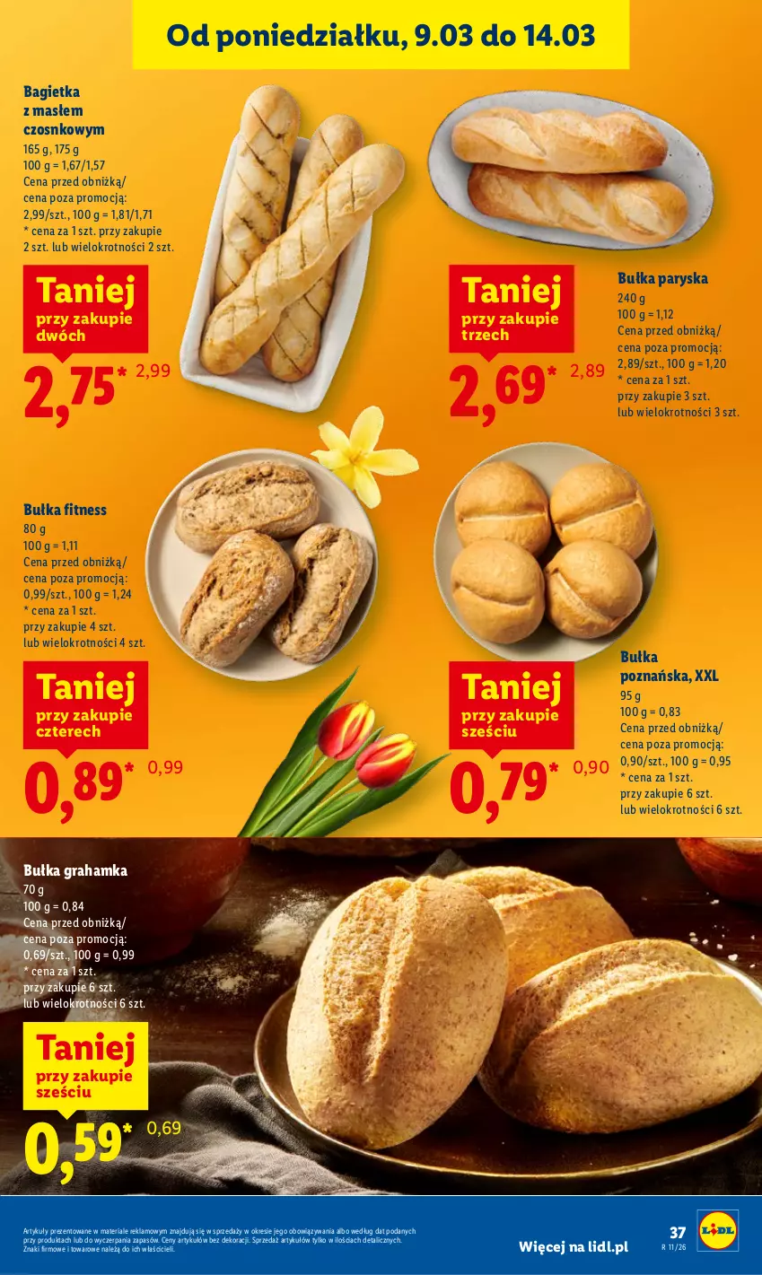 Gazetka promocyjna Lidl - GAZETKA - ważna 12.03 do 14.03.2026 - strona 39 - produkty: Bagietka, Bułka, Bułka fitness, Bułka grahamka, Gra