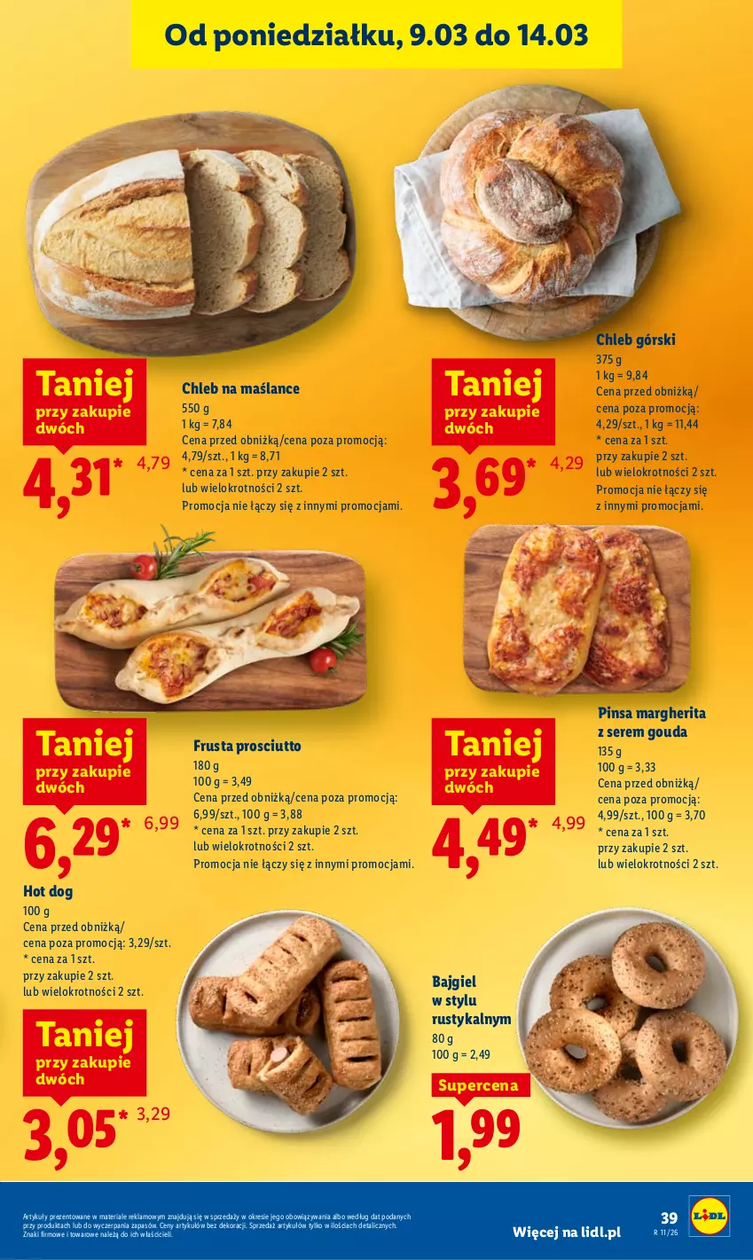 Gazetka promocyjna Lidl - GAZETKA - ważna 12.03 do 14.03.2026 - strona 41 - produkty: Chleb, Gouda, Hot dog, Prosciutto, Rust, Ser