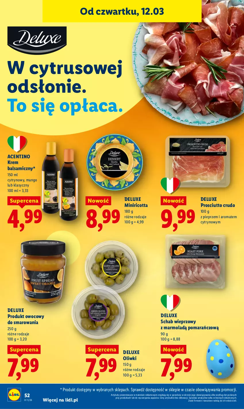 Gazetka promocyjna Lidl - GAZETKA - ważna 12.03 do 14.03.2026 - strona 54 - produkty: Mango, Mola, Oliwki, Pieprz, Prosciutto, Ricotta, Schab wieprzowy