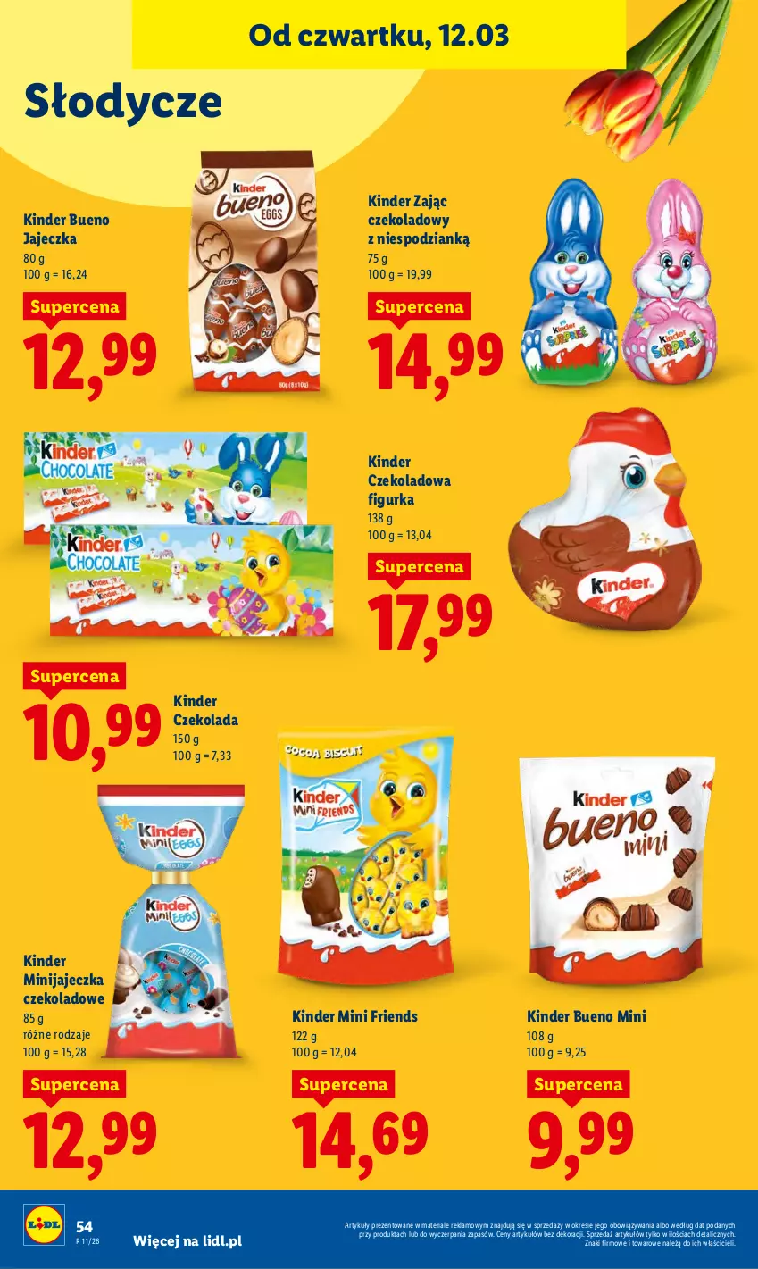 Gazetka promocyjna Lidl - GAZETKA - ważna 12.03 do 14.03.2026 - strona 56 - produkty: Czekolada, Kinder, Kinder Bueno