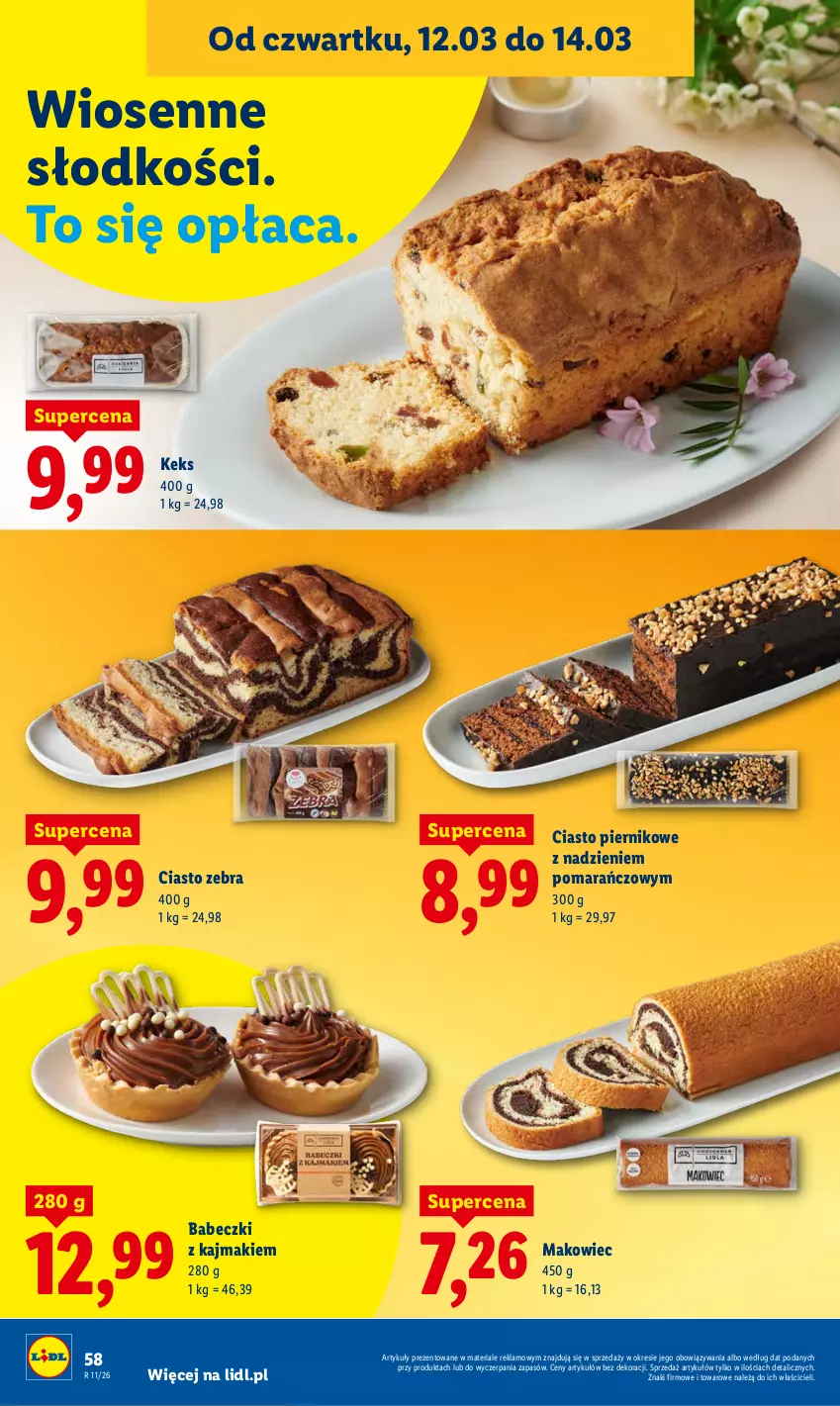 Gazetka promocyjna Lidl - GAZETKA - ważna 12.03 do 14.03.2026 - strona 60 - produkty: Babeczki, Makowiec, Piernik