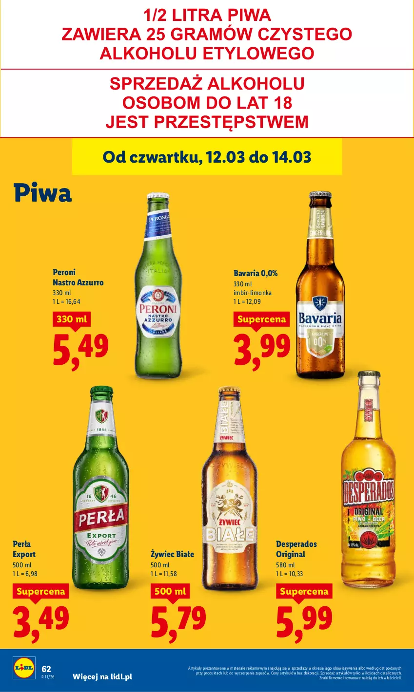 Gazetka promocyjna Lidl - GAZETKA - ważna 12.03 do 14.03.2026 - strona 64 - produkty: Desperados, Gin, Imbir, Limonka, Perła, Piwa, Por