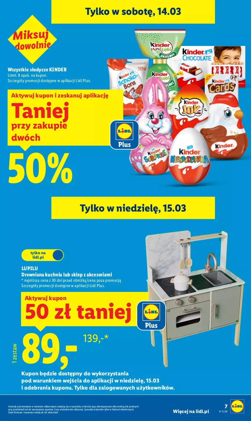 Gazetka promocyjna Lidl - GAZETKA - ważna 12.03 do 14.03.2026 - strona 7 - produkty: Drewniana kuchnia, Kinder, Kuchnia