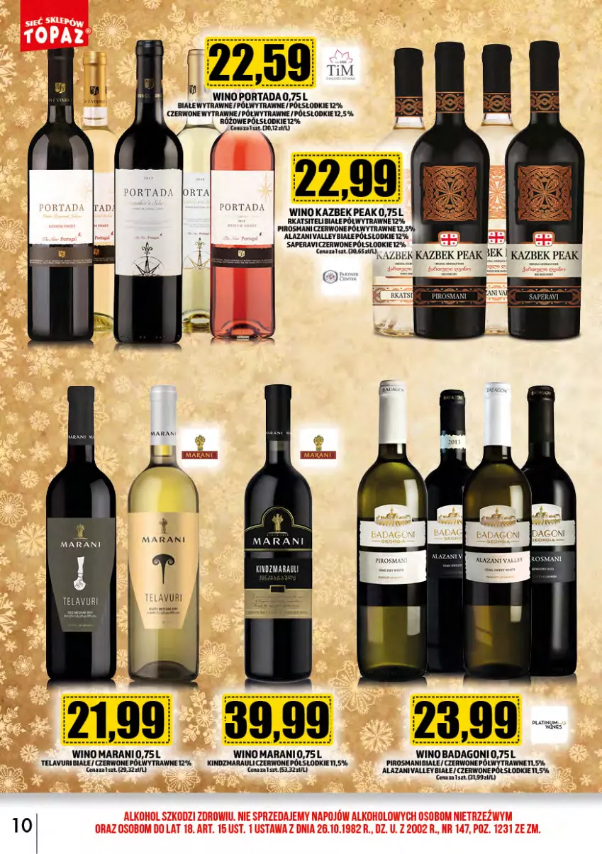 Gazetka promocyjna Topaz - Gazetka - ważna 01.12 do 31.12.2023 - strona 10 - produkty: Por, Portada, Wino