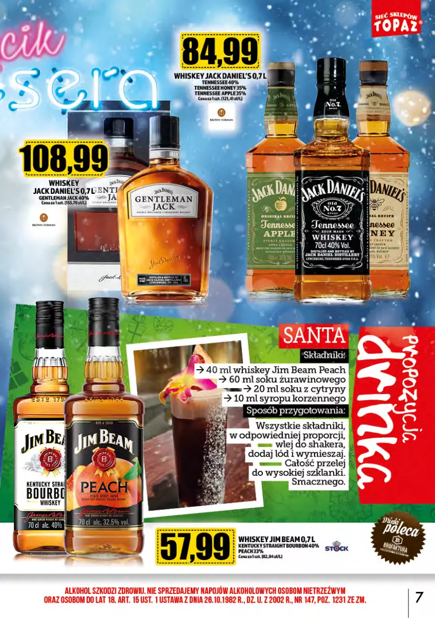 Gazetka promocyjna Topaz - Gazetka - ważna 01.12 do 31.12.2023 - strona 7 - produkty: Bourbon, Cytryny, Jim Beam, Lanki, Por, Sok, Syrop, Whiskey, Wino