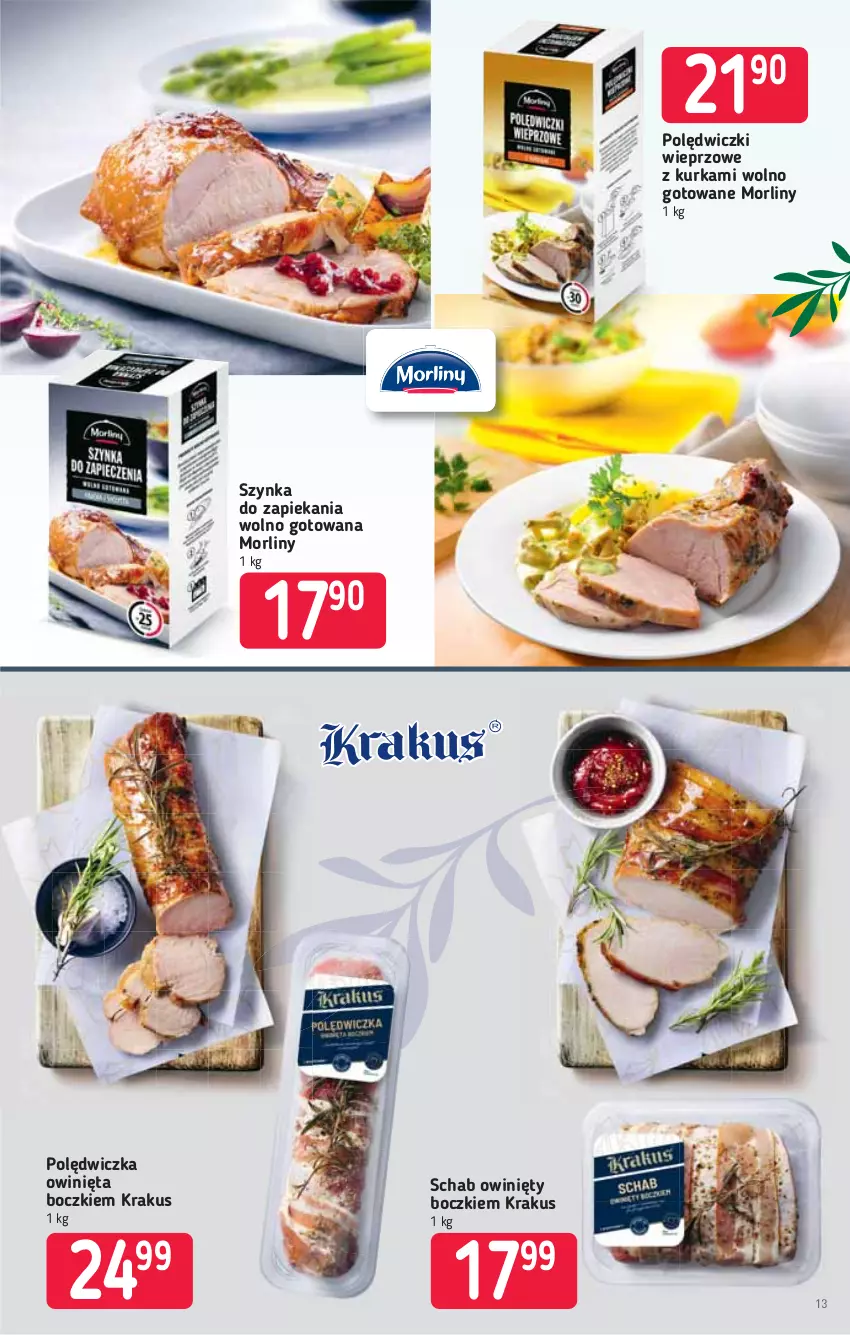 Gazetka promocyjna Stokrotka - Supermarket - ważna 01.04 do 07.04.2021 - strona 13 - produkty: Krakus, Morliny, Szynka