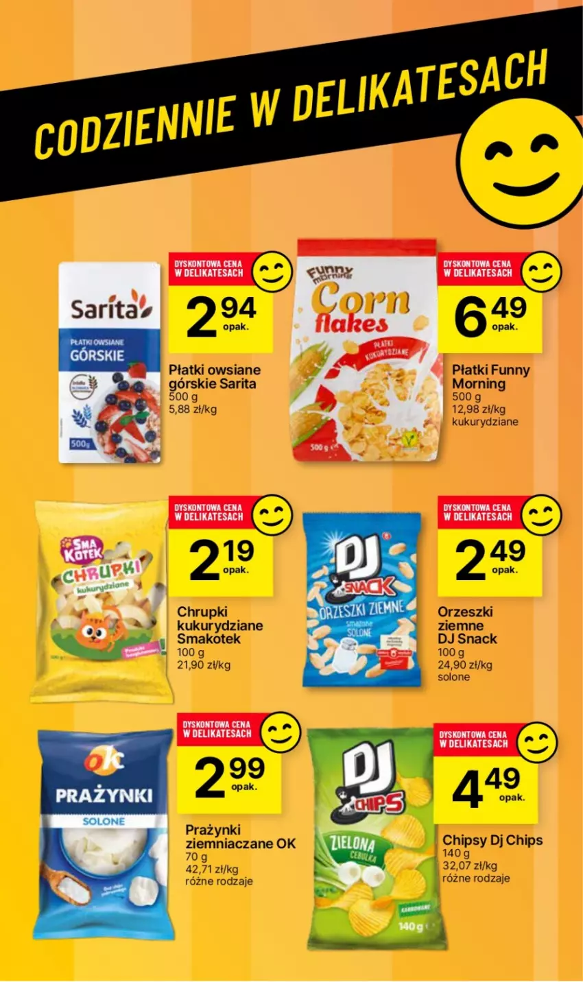 Gazetka promocyjna Delikatesy Centrum - Dyskontowe ceny w Delikatesach Centrum - ważna 18.01 do 24.01.2024 - strona 35 - produkty: Chipsy, Chrupki, Kotek, Orzeszki, Płatki owsiane, Sarita, Smakotek