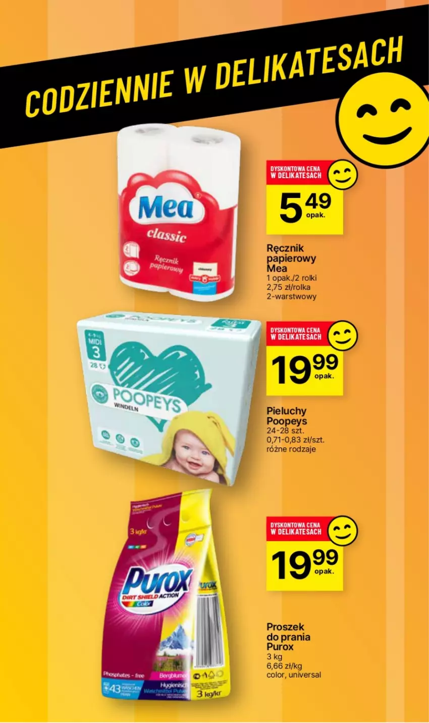 Gazetka promocyjna Delikatesy Centrum - Dyskontowe ceny w Delikatesach Centrum - ważna 18.01 do 24.01.2024 - strona 39 - produkty: Papier, Pieluchy, Proszek do prania, Pur, Ręcznik, Rolki