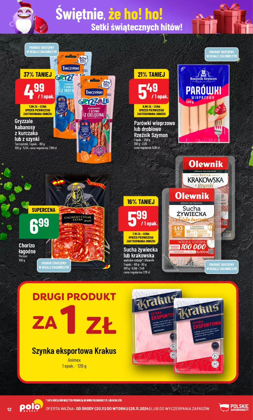 Gazetka promocyjna PoloMarket - Gazetka pomocyjna - ważna 20.11 do 26.11.2024 - strona 12 - produkty: Gry, Olewnik, Parówki, Tarczyński