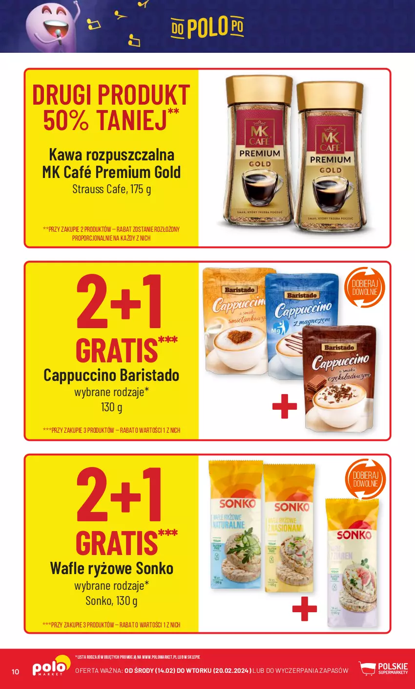 Gazetka promocyjna PoloMarket - Gazetka pomocyjna - ważna 14.02 do 20.02.2024 - strona 10 - produkty: Cappuccino, Gra, Kawa, Kawa rozpuszczalna, Por, Ryż, Sonko, Wafle