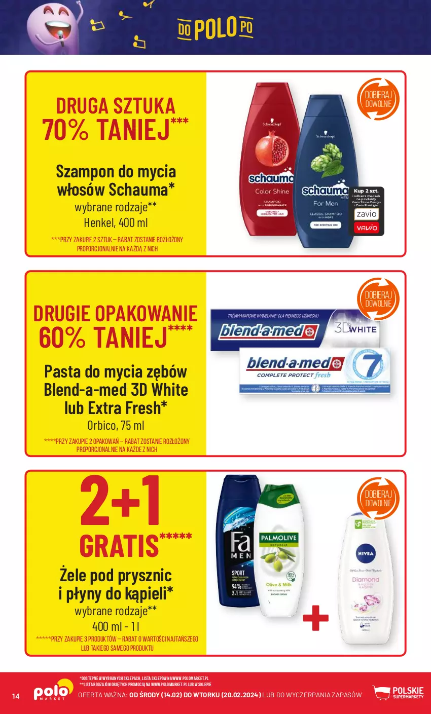 Gazetka promocyjna PoloMarket - Gazetka pomocyjna - ważna 14.02 do 20.02.2024 - strona 14 - produkty: BIC, Blend-a-Med, Gra, HP, Por, Schauma, Szampon