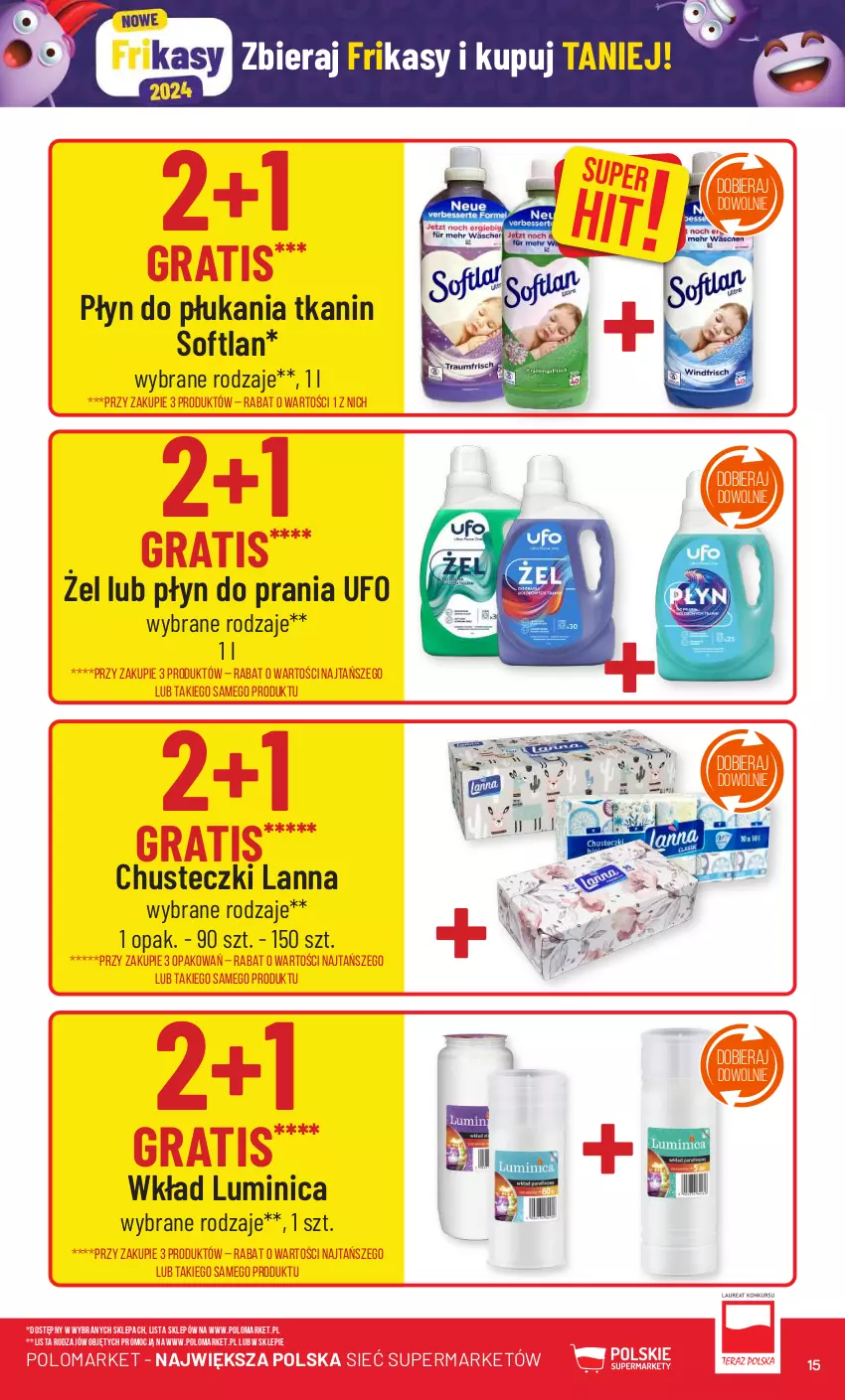 Gazetka promocyjna PoloMarket - Gazetka pomocyjna - ważna 14.02 do 20.02.2024 - strona 15 - produkty: Chusteczki, Gra, Płyn do płukania, Płyn do prania