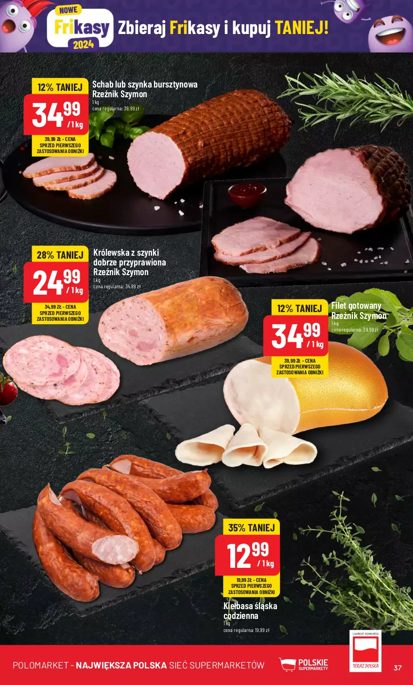 Gazetka promocyjna PoloMarket - Gazetka pomocyjna - ważna 14.02 do 20.02.2024 - strona 37 - produkty: Bursztyn, Kiełbasa, Kiełbasa śląska, Szynka