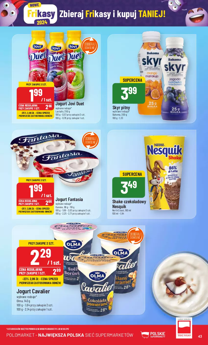 Gazetka promocyjna PoloMarket - Gazetka pomocyjna - ważna 14.02 do 20.02.2024 - strona 43 - produkty: Bakoma, Danone, Fa, Fanta, Jogurt, Nesquik, Olma