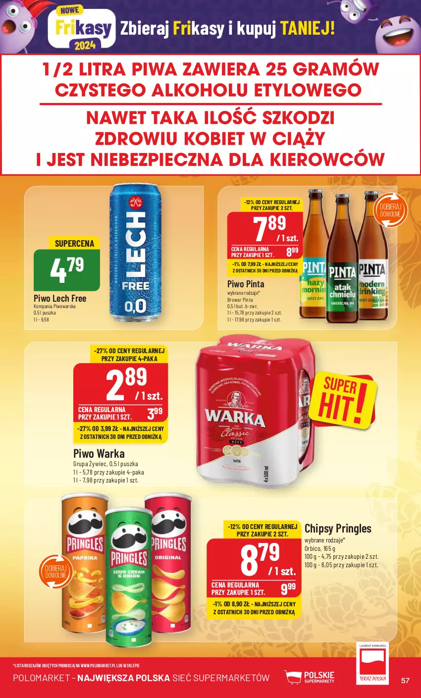 Gazetka promocyjna PoloMarket - Gazetka pomocyjna - ważna 14.02 do 20.02.2024 - strona 57 - produkty: BIC, Chipsy, Piwo, Pringles, Warka