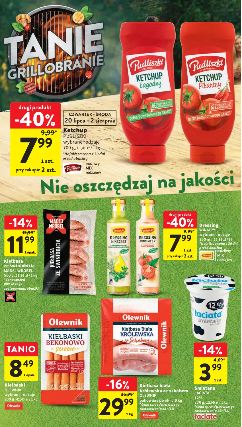 Gazetka promocyjna Intermarche - Gazetka Intermarche - ważna 20.07 do 26.07.2023 - strona 10 - produkty: BIC, Dres, Ketchup, Kiełbasa, Kiełbasa biała, Madej Wróbel, Olewnik, Pudliszki, Winiary