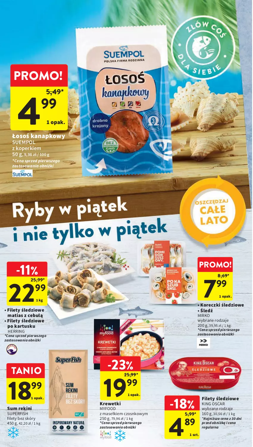 Gazetka promocyjna Intermarche - Gazetka Intermarche - ważna 20.07 do 26.07.2023 - strona 24 - produkty: Koreczki śledziowe, Krewetki, Suempol