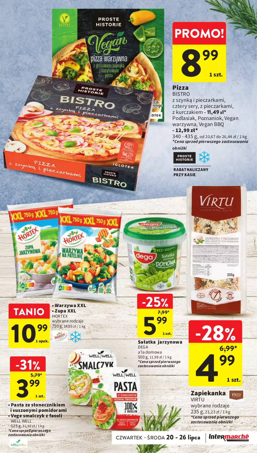 Gazetka promocyjna Intermarche - Gazetka Intermarche - ważna 20.07 do 26.07.2023 - strona 25 - produkty: Dega, Fa, Hortex, Kurczak, Piec, Pieczarka, Pizza, Sałat, Sałatka, Ser, Virtu, Warzywa, Zapiekanka, Zupa