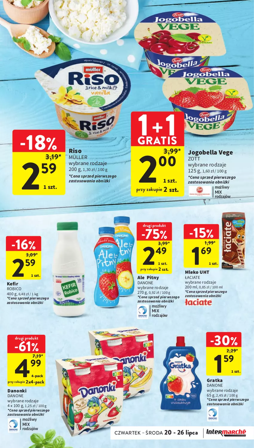 Gazetka promocyjna Intermarche - Gazetka Intermarche - ważna 20.07 do 26.07.2023 - strona 27 - produkty: Bell, Bella, BIC, Danone, Danonki, Gra, Jogobella, Kefir, Mleko, Müller, Robico, Zott