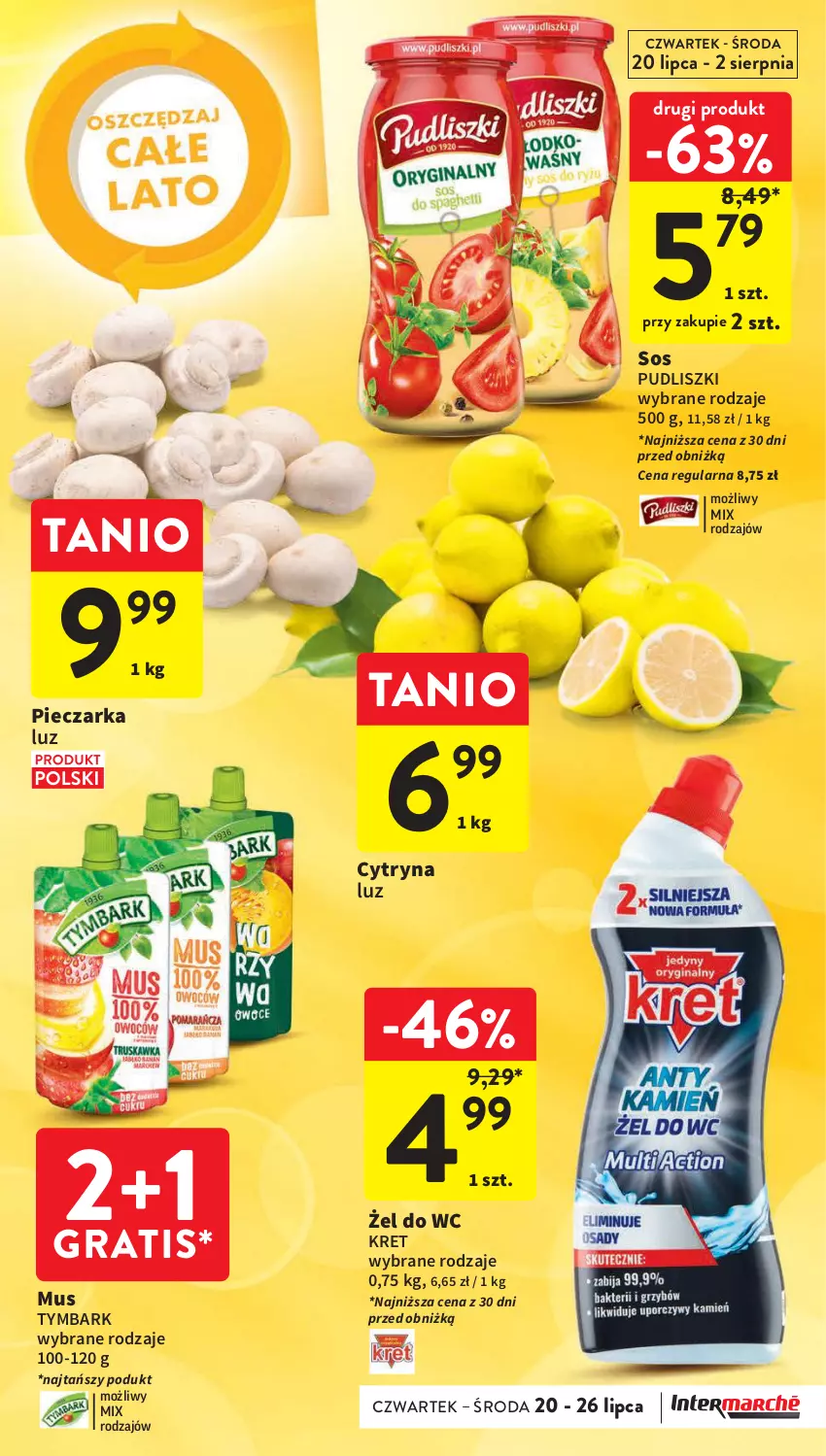 Gazetka promocyjna Intermarche - Gazetka Intermarche - ważna 20.07 do 26.07.2023 - strona 3 - produkty: Gra, Kret, Mus, Piec, Pieczarka, Pudliszki, Sos, Tymbark