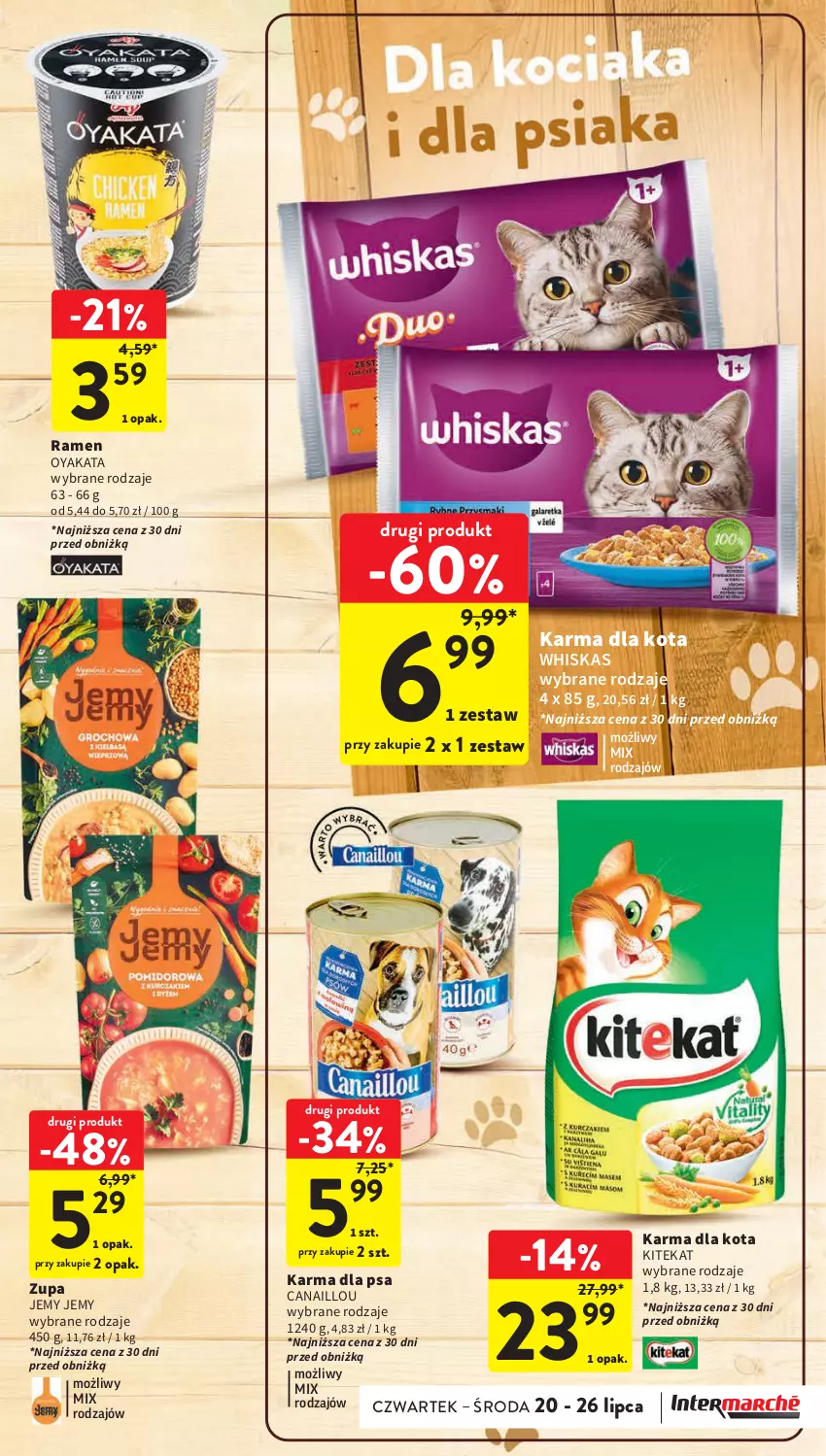 Gazetka promocyjna Intermarche - Gazetka Intermarche - ważna 20.07 do 26.07.2023 - strona 33 - produkty: Canaillou, KiteKat, Whiskas, Zupa