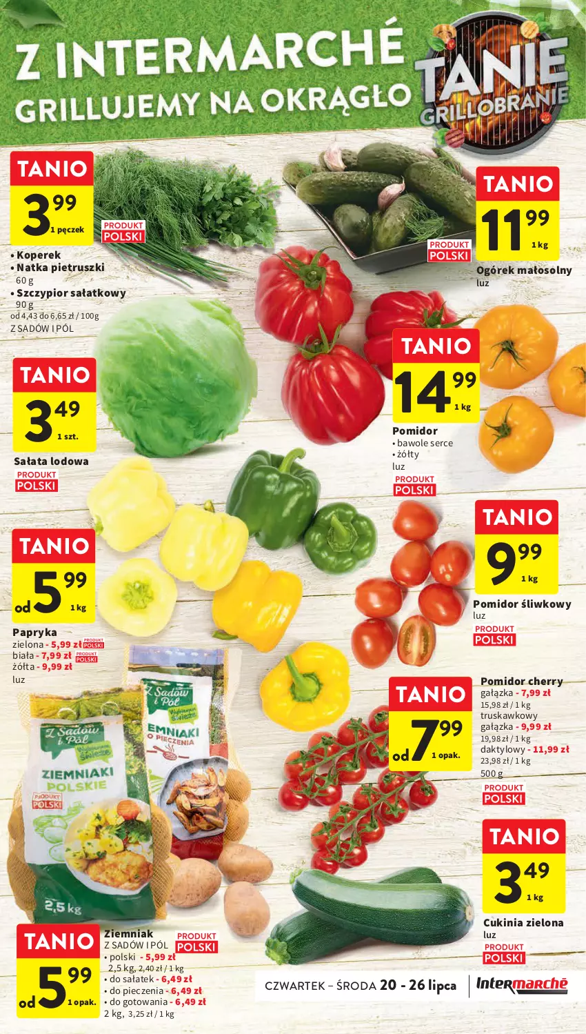 Gazetka promocyjna Intermarche - Gazetka Intermarche - ważna 20.07 do 26.07.2023 - strona 9 - produkty: Natka pietruszki, Ogórek, Papryka, Piec, Sałat, Sałata lodowa, Ser