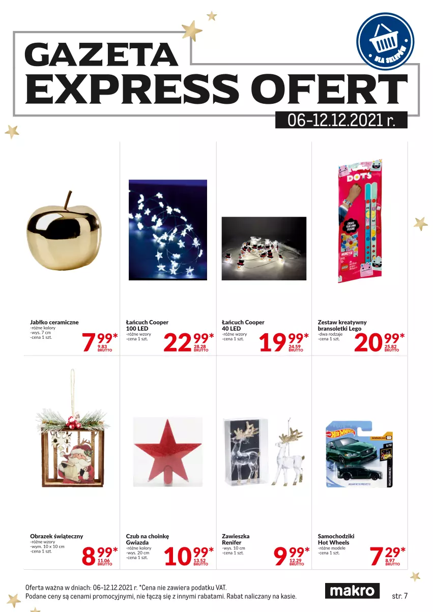 Gazetka promocyjna Makro - [Oferta specjalna] Express ofert - ważna 06.12 do 11.12.2021 - strona 7 - produkty: Chodzik, Gwiazda, Hot Wheels, LEGO, Obraz, Renifer, Samochodziki