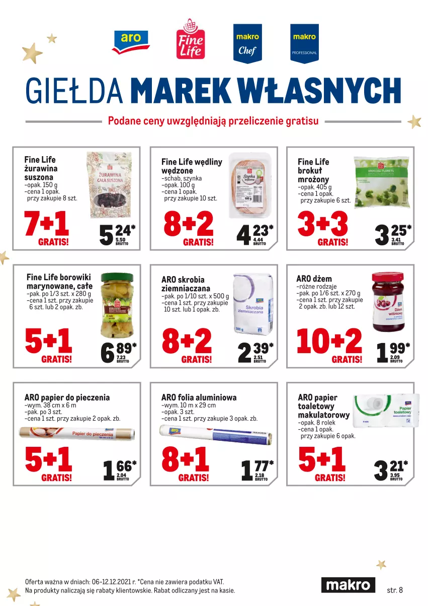 Gazetka promocyjna Makro - [Oferta specjalna] Express ofert - ważna 06.12 do 11.12.2021 - strona 8 - produkty: Borowiki, Borowiki marynowane, Dżem, Folia aluminiowa, Gra, Papier, Papier do pieczenia, Piec, Szynka