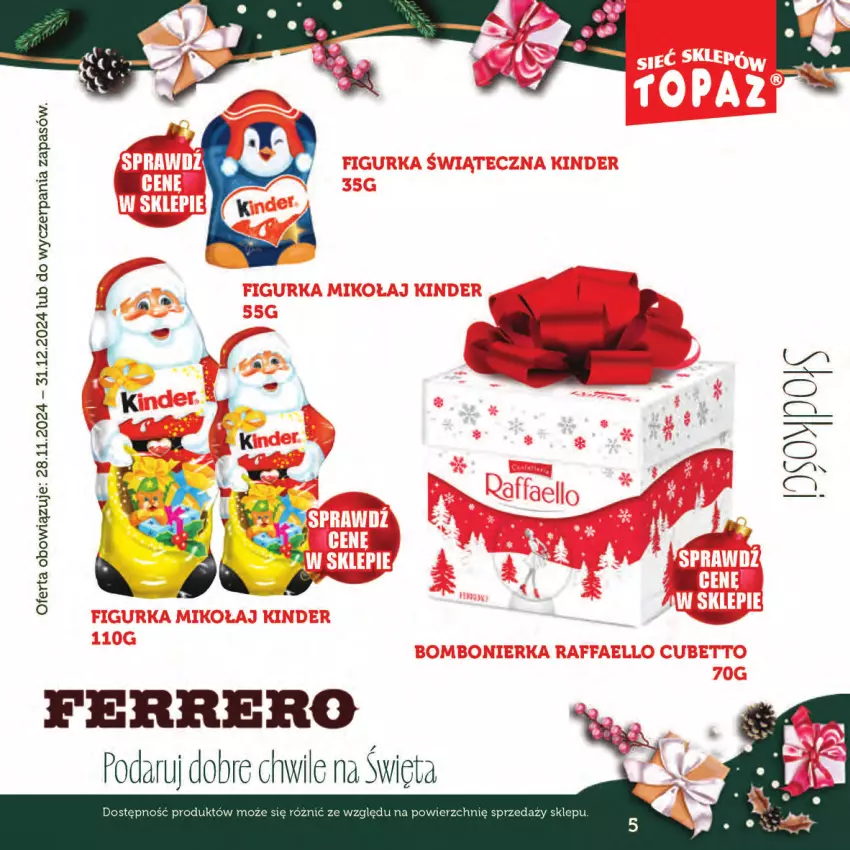 Gazetka promocyjna Topaz - Gazetka - ważna 28.11 do 31.12.2024 - strona 5 - produkty: Ferrero