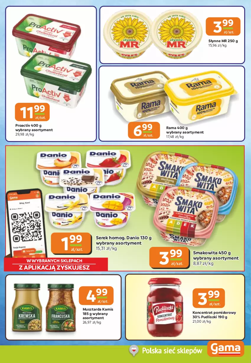 Gazetka promocyjna Gama - Gazetka Gama - ważna 15.01 do 27.01.2026 - strona 7 - produkty: Danio, Kamis, Koncentrat pomidorowy, Mus, Musztarda, Pudliszki, Rama, Ser, Serek, Słynne, Smakowita