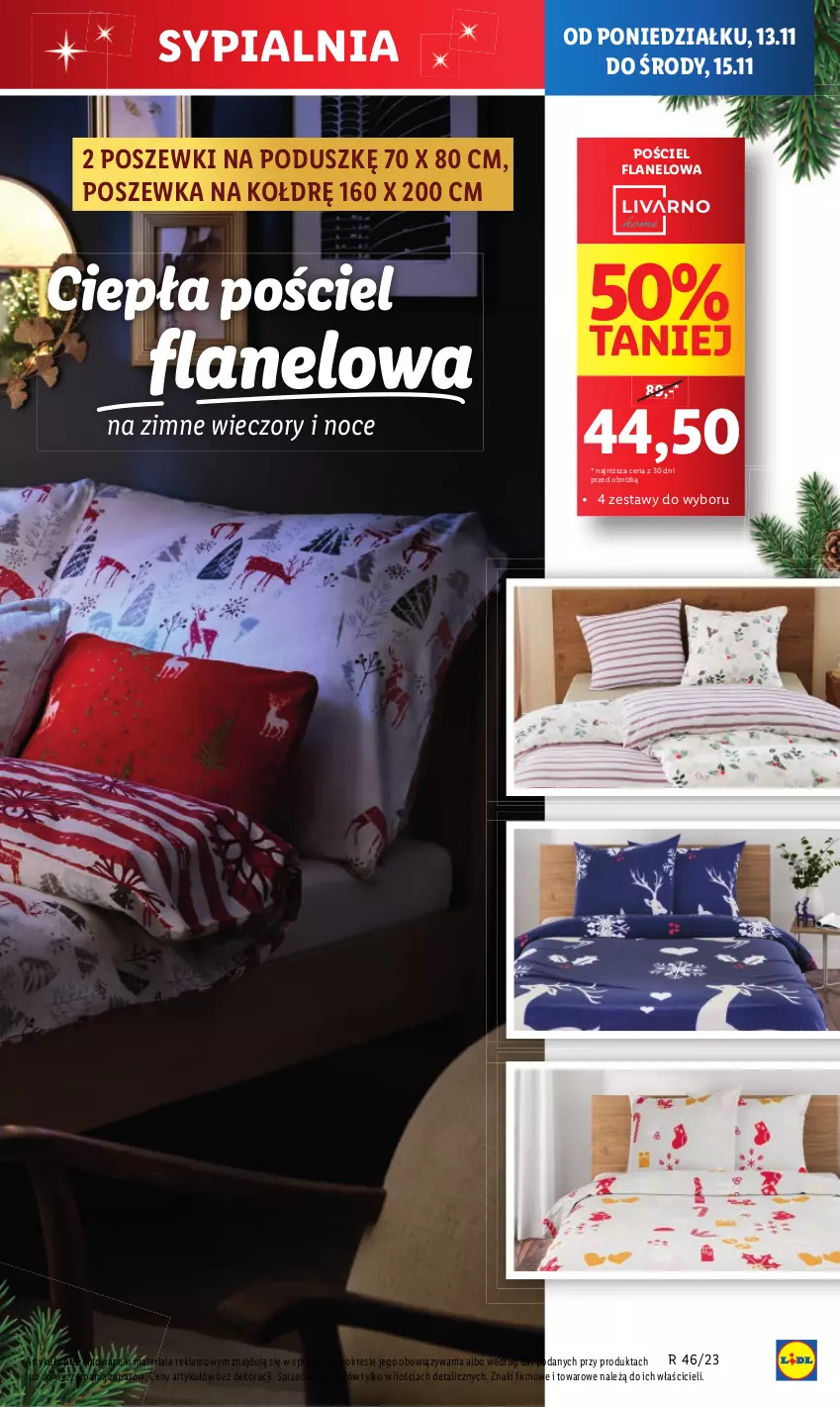 Gazetka promocyjna Lidl - GAZETKA - ważna 13.11 do 15.11.2023 - strona 25 - produkty: Pościel, Pościel flanelowa, Poszewka, Sypialnia