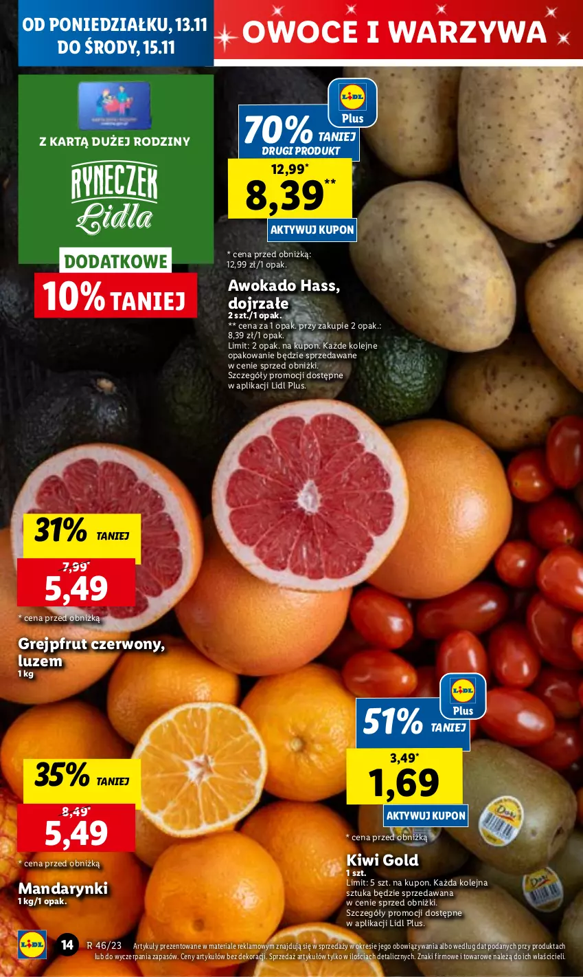 Gazetka promocyjna Lidl - GAZETKA - ważna 13.11 do 15.11.2023 - strona 30 - produkty: Chleb, Grejpfrut, Kiwi, Mandarynki, Olej, Owoce, Ser, Warzywa, Warzywa i owoce