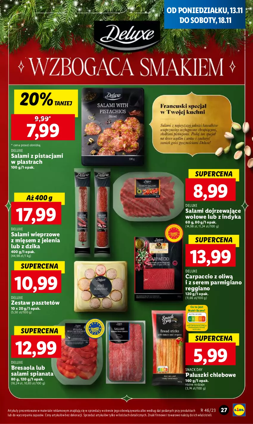 Gazetka promocyjna Lidl - GAZETKA - ważna 13.11 do 15.11.2023 - strona 43 - produkty: Bresaola, Carpaccio, Chleb, Pasztet, Salami, Ser, Wazon